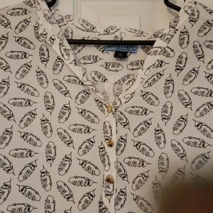 Cynthia Rowley Tops - White Shirt with Feather Cynthia Rowley Tops - White Shirt with Feather